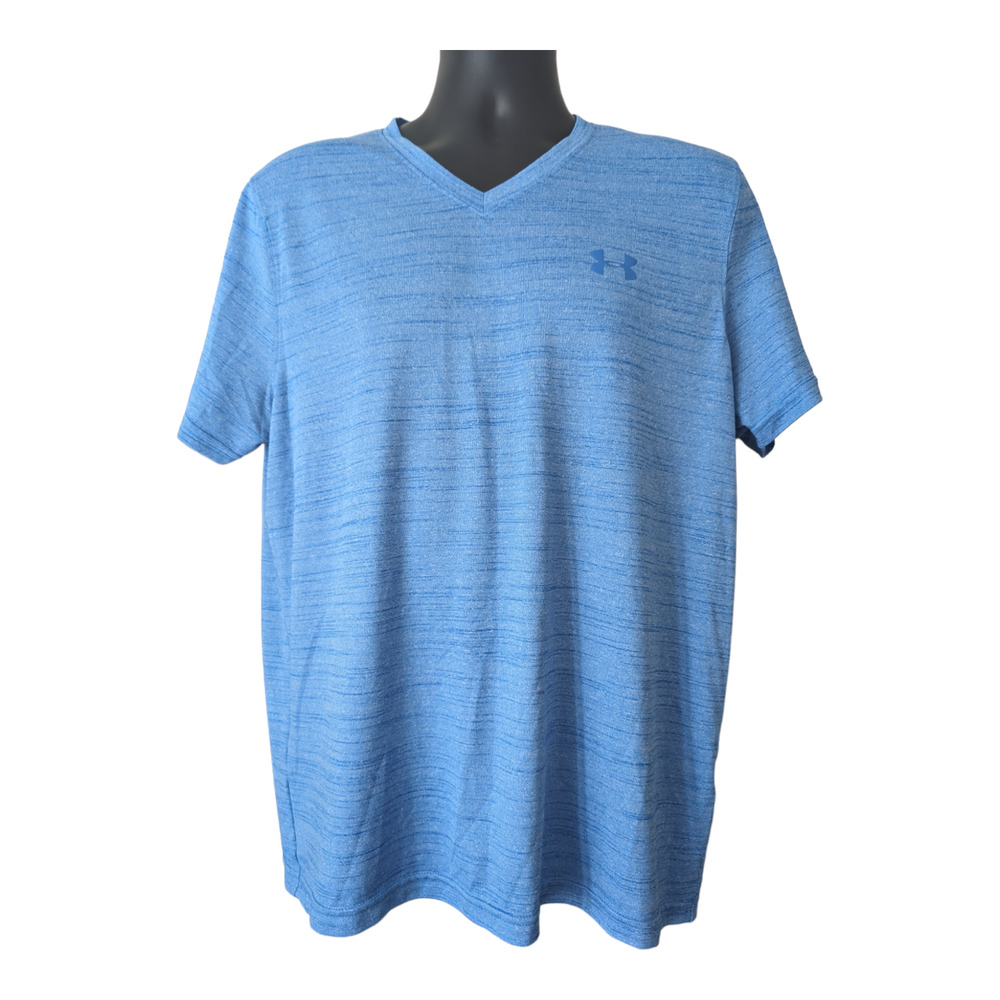 Under Armour Heatgear T-Shirt Blue Slub Knit Men's Size L - Picture 5 of 6
